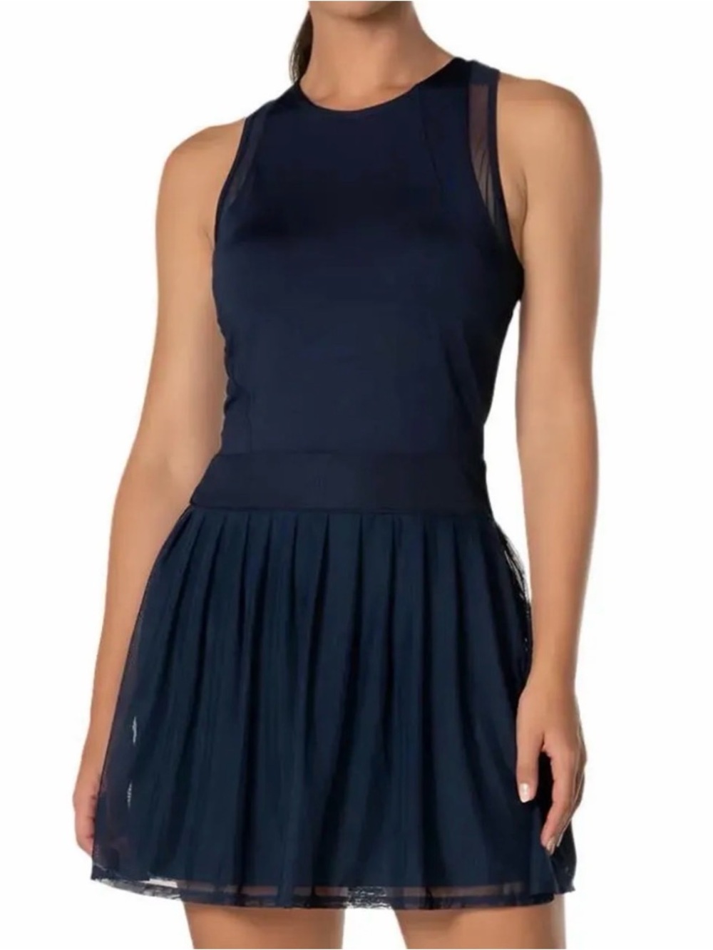 Lucky in Love Women’s Next Level Tennis Dress in Navy Blue Size Small
